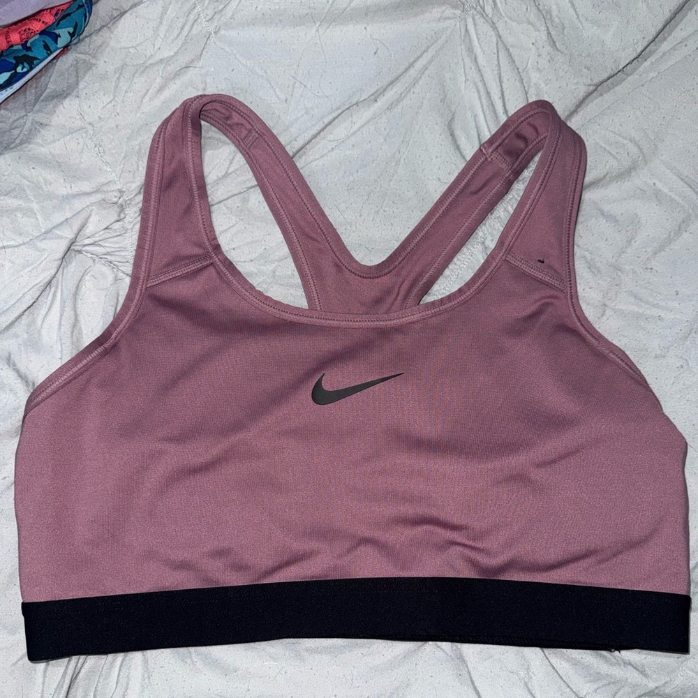 Nike Mauve Pink Racerback Sports Bra with Black Band